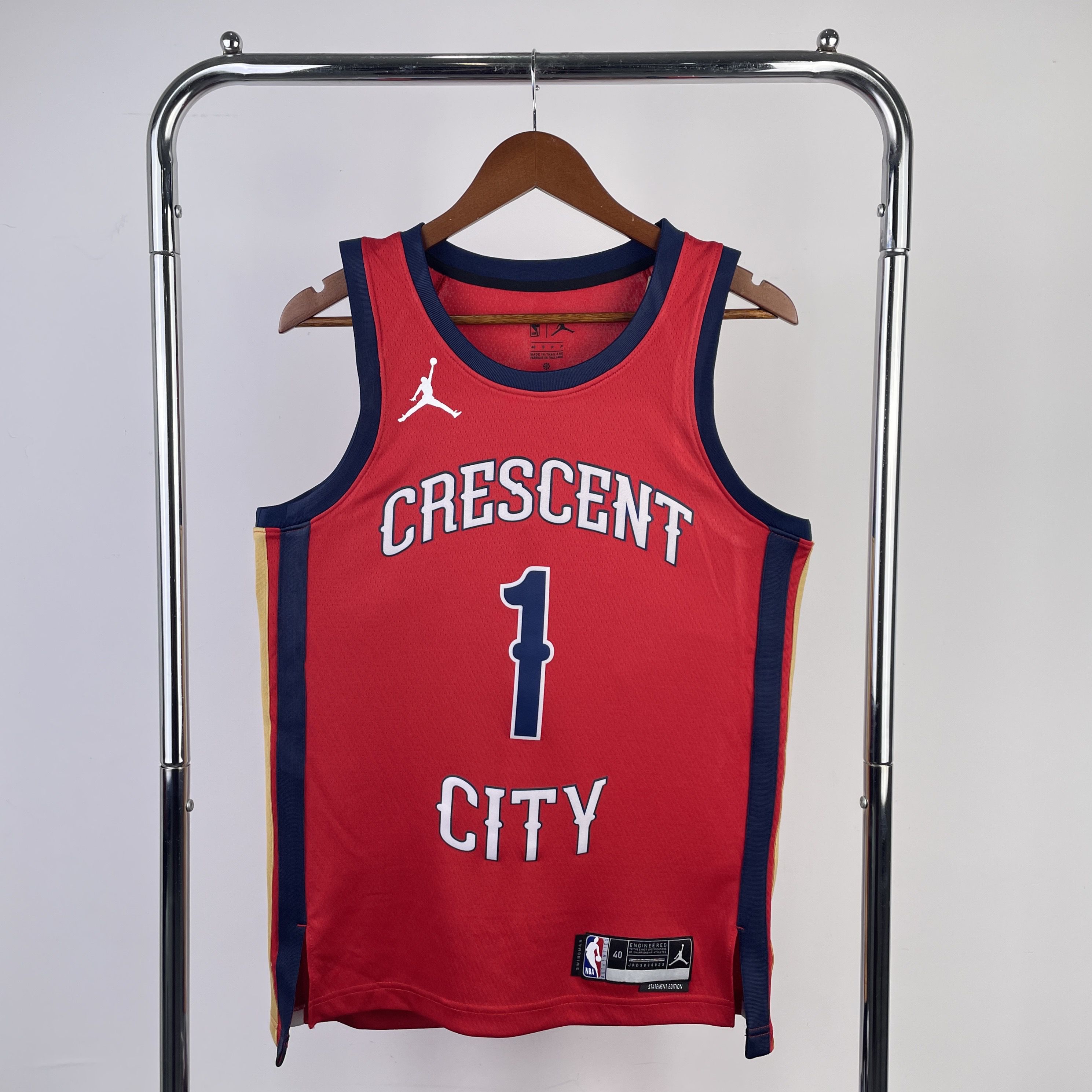 Men New Orleans Pelicans #1 Williamson Red Season Jordon 2024 NBA Jersey-0